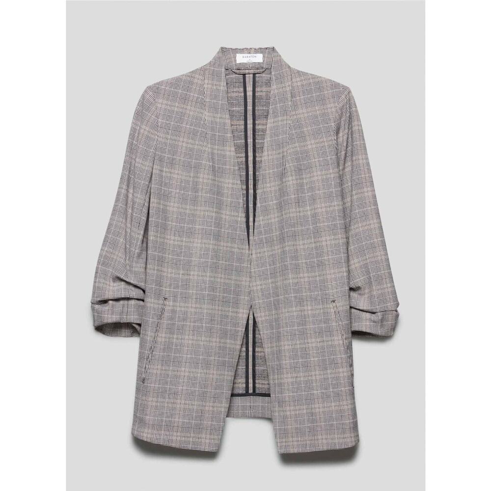 BABATON Power Open-Front Shawl Collar Blazer Jacket Plaid 2 NWOT ARITZIA $228
